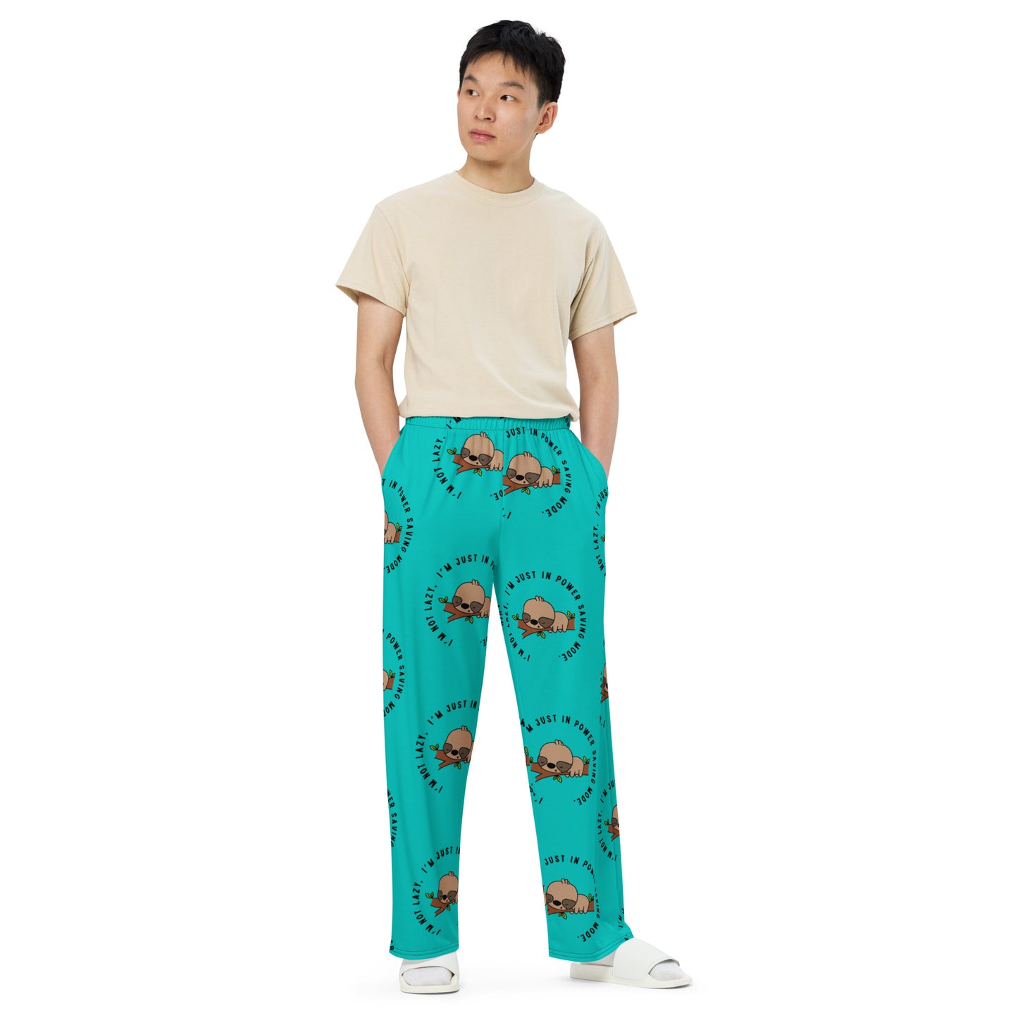 SLOTH NAPTIME YET? unisex wide-leg pants