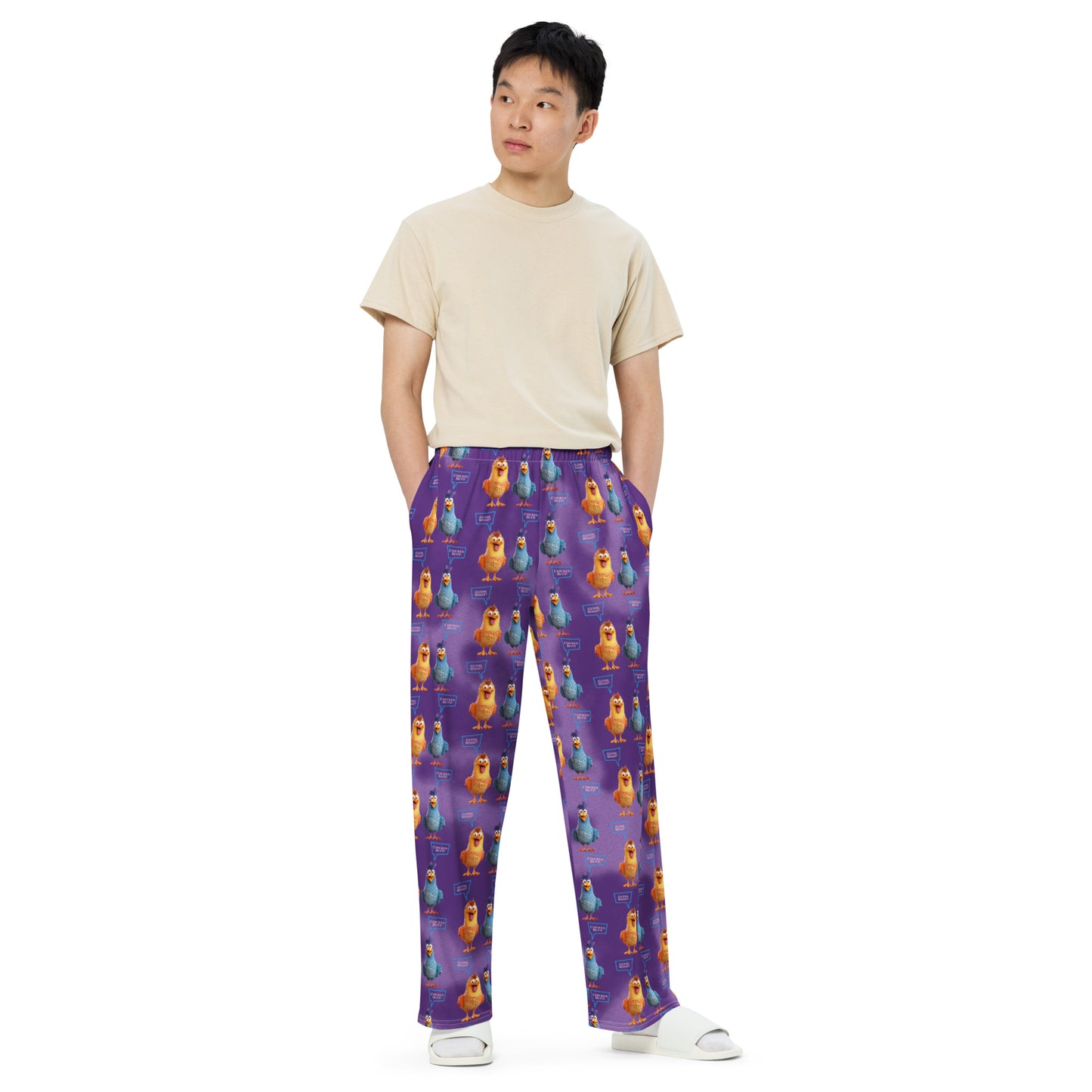 CHICKEN BUTT unisex wide-leg pants