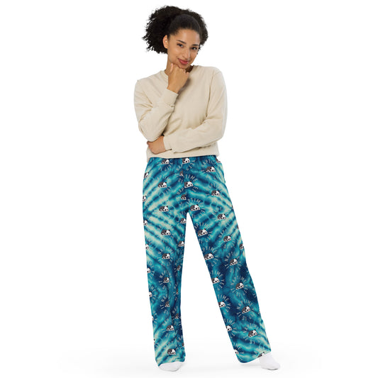 PANDA NAPTIME YET? 2 unisex wide-leg pants