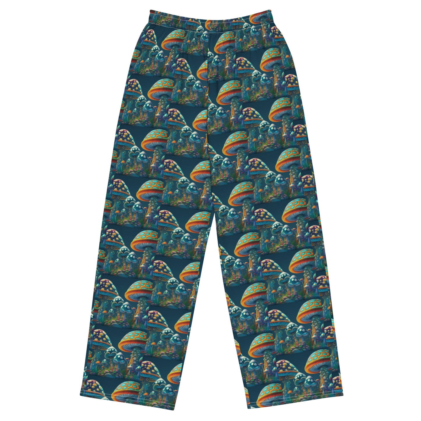 PATCHWORK MUSHROOMS unisex wide-leg pants