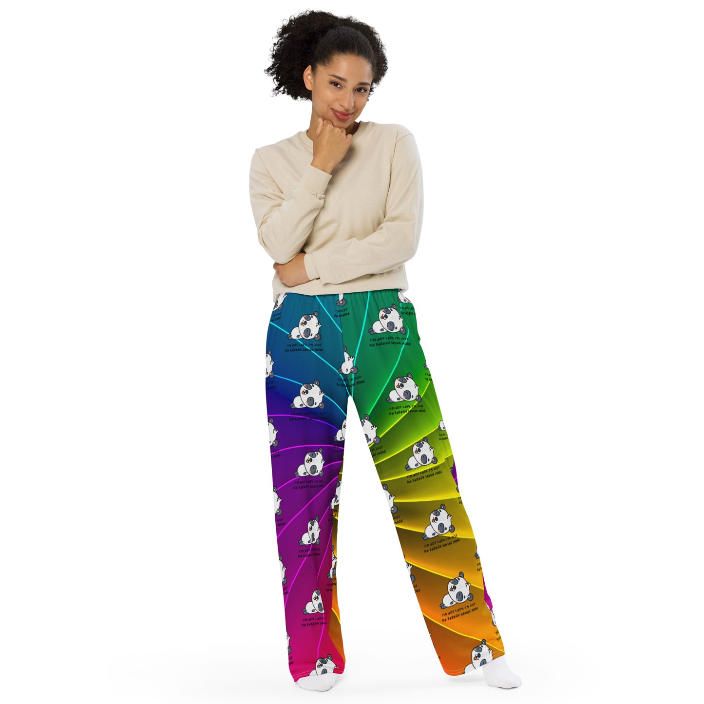 PANDA NAPTIME YET unisex wide-leg pants