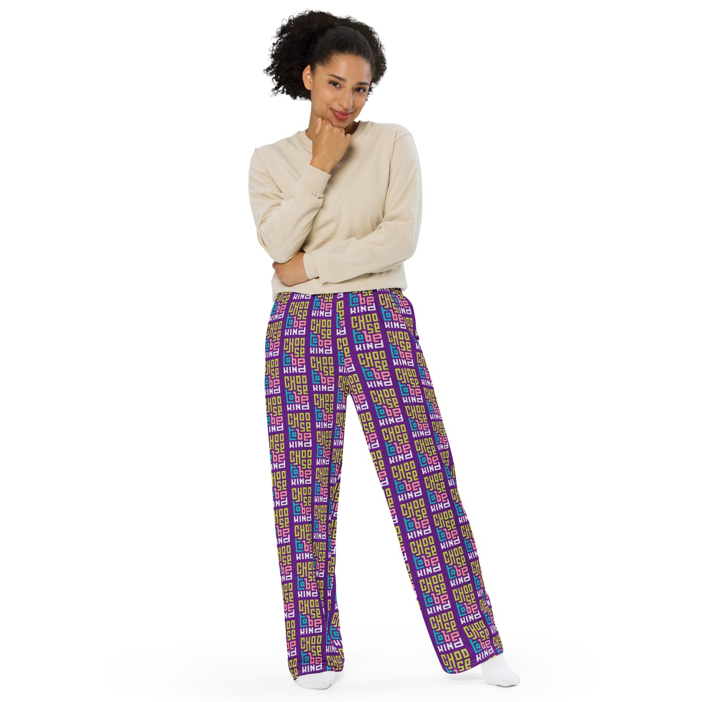 CHOOSE TO BE KIND unisex wide-leg pants