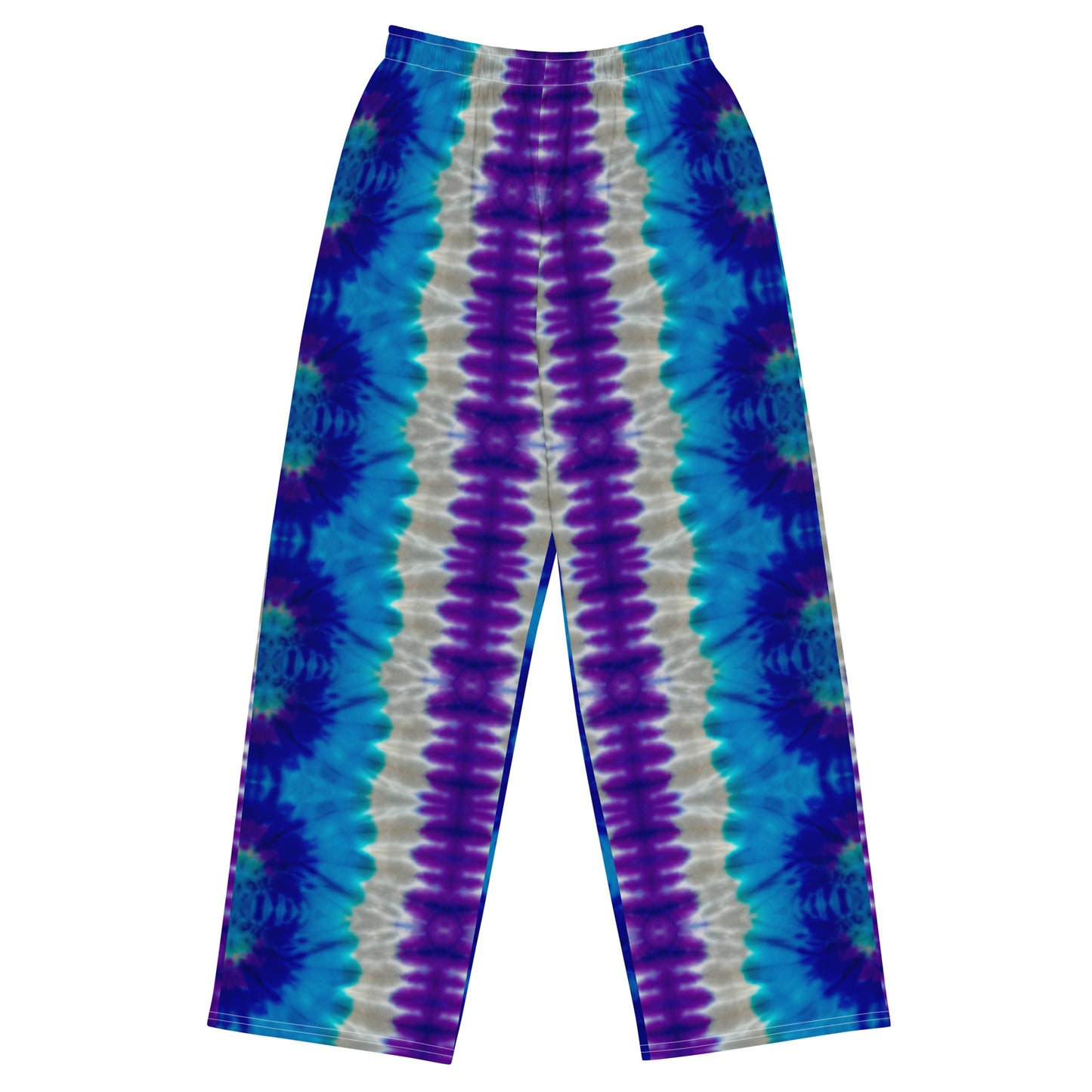 GORGEOUS PURPLES/BLUES TIE-DYE unisex wide-leg pants