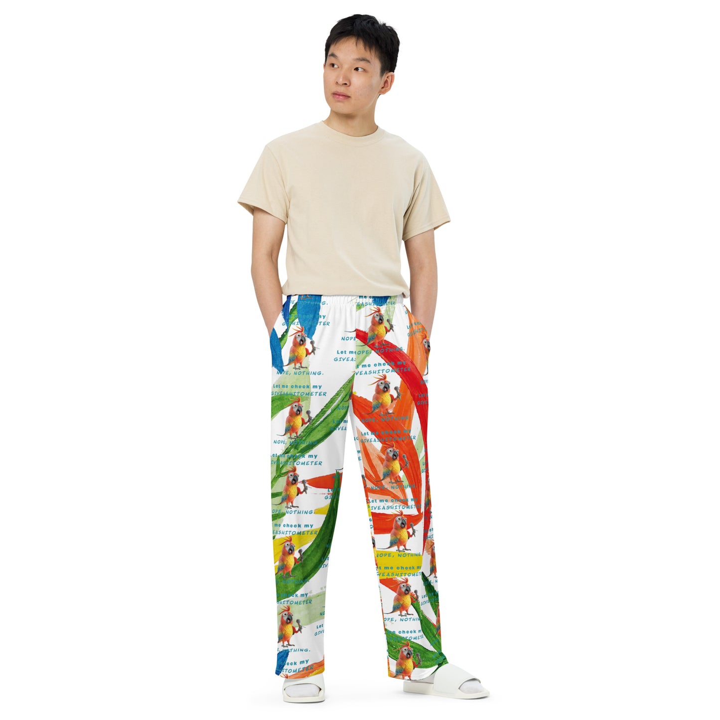 FUNNY GIVEASHITOMETER unisex wide-leg pants