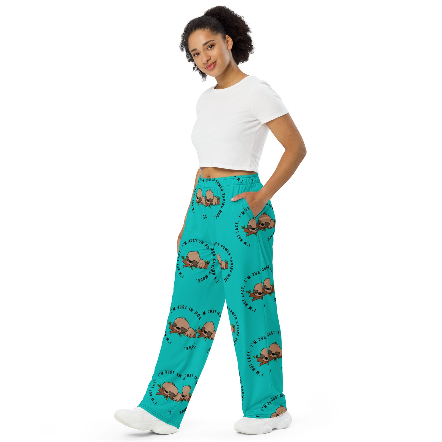 SLOTH NAPTIME YET? unisex wide-leg pants