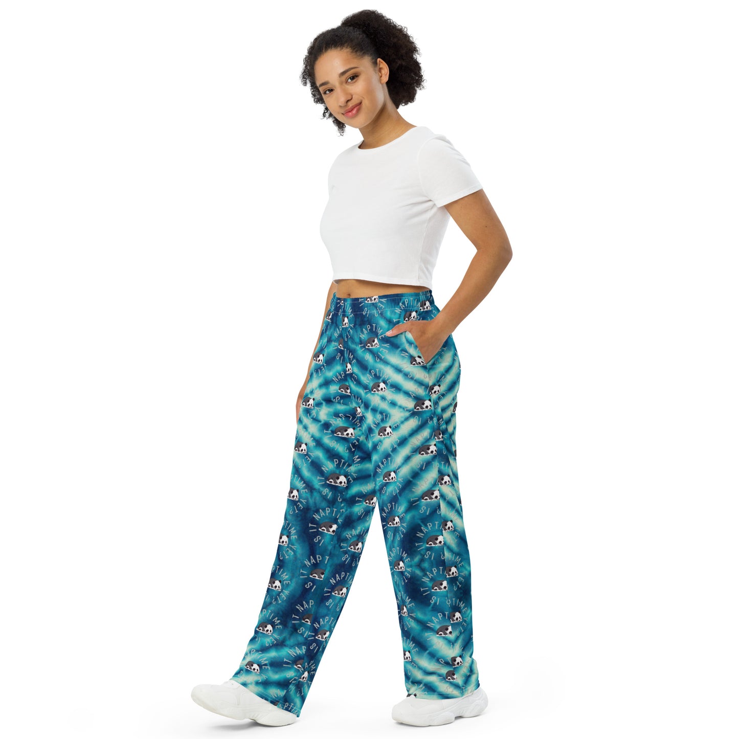 PANDA NAPTIME YET? 2 unisex wide-leg pants