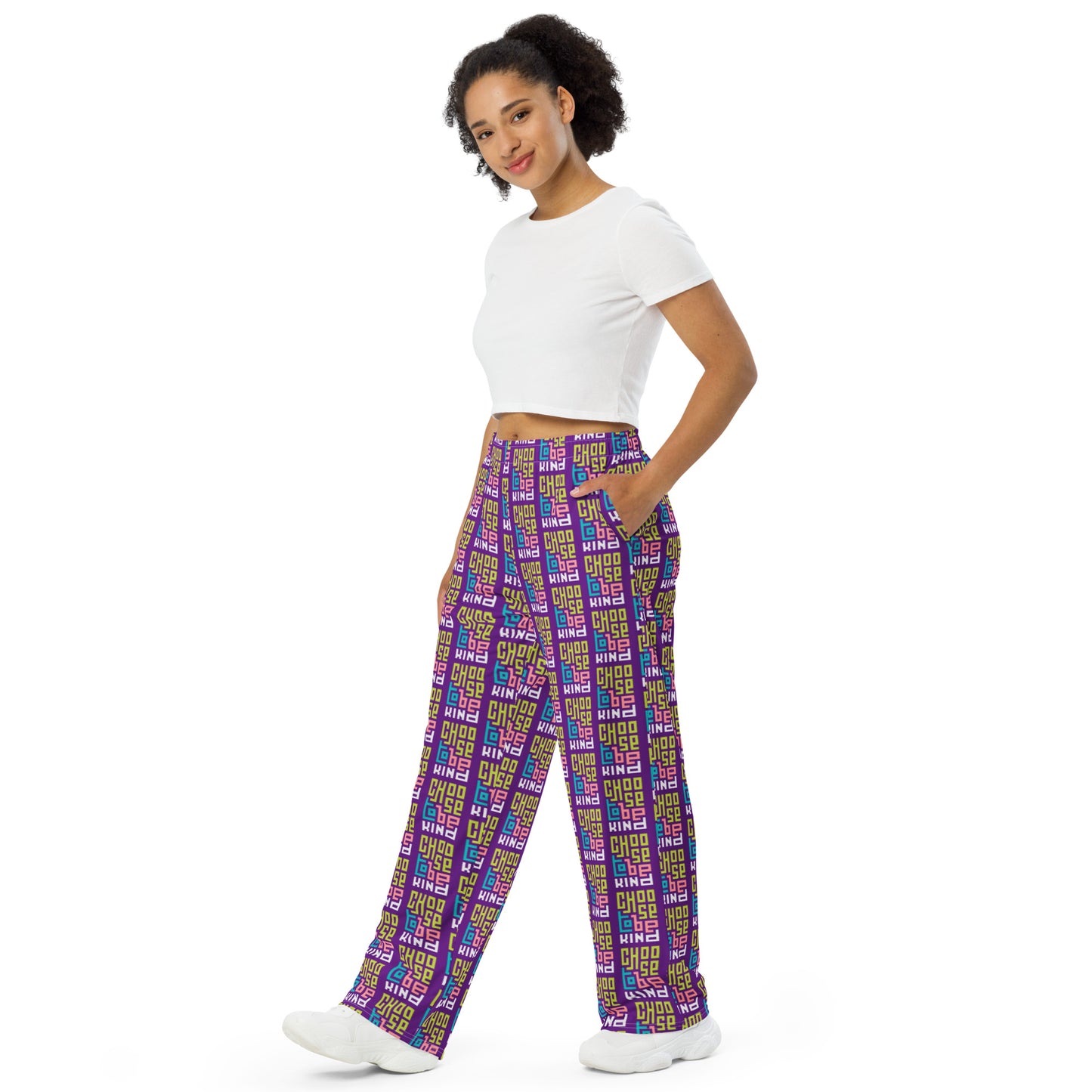 CHOOSE TO BE KIND unisex wide-leg pants