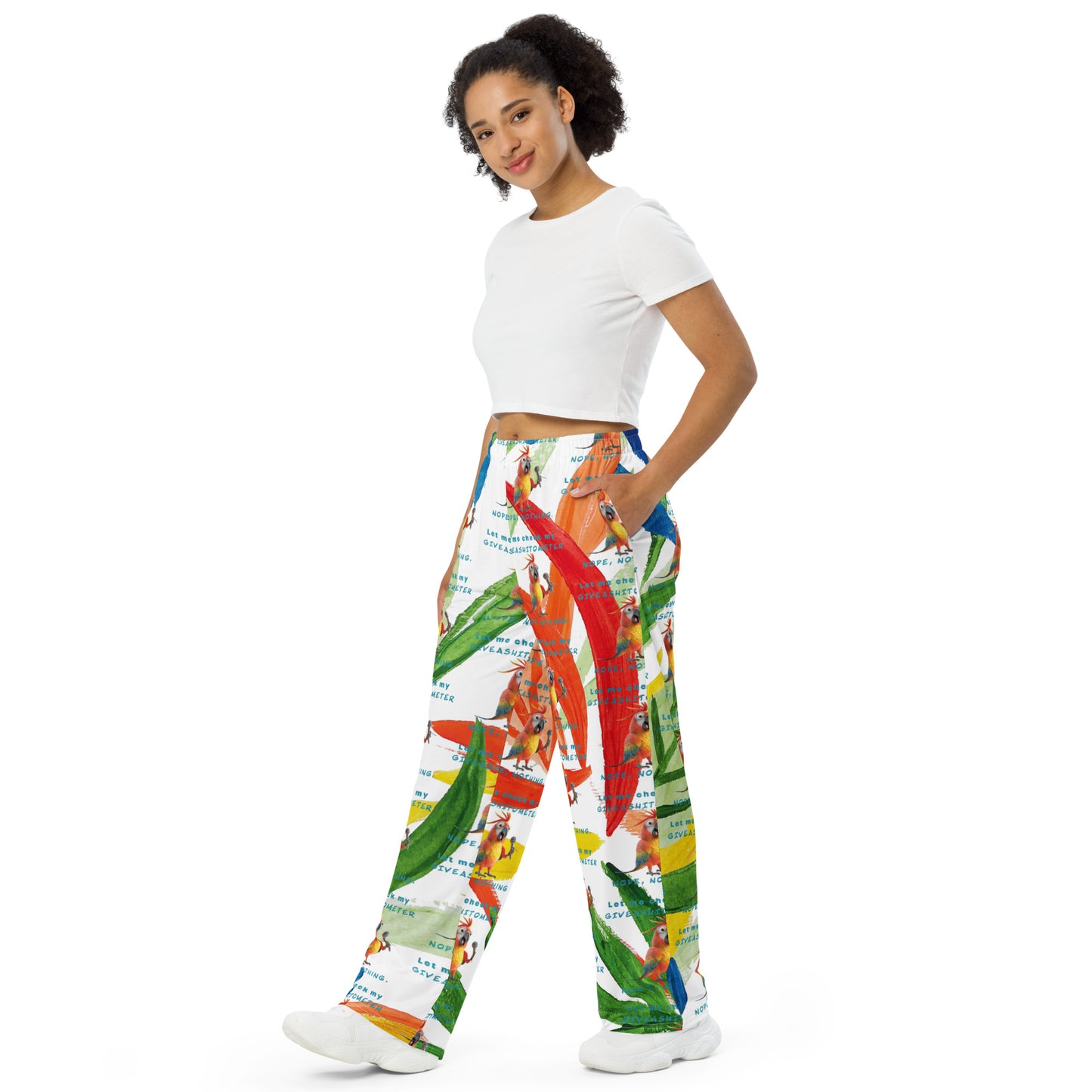 FUNNY GIVEASHITOMETER unisex wide-leg pants