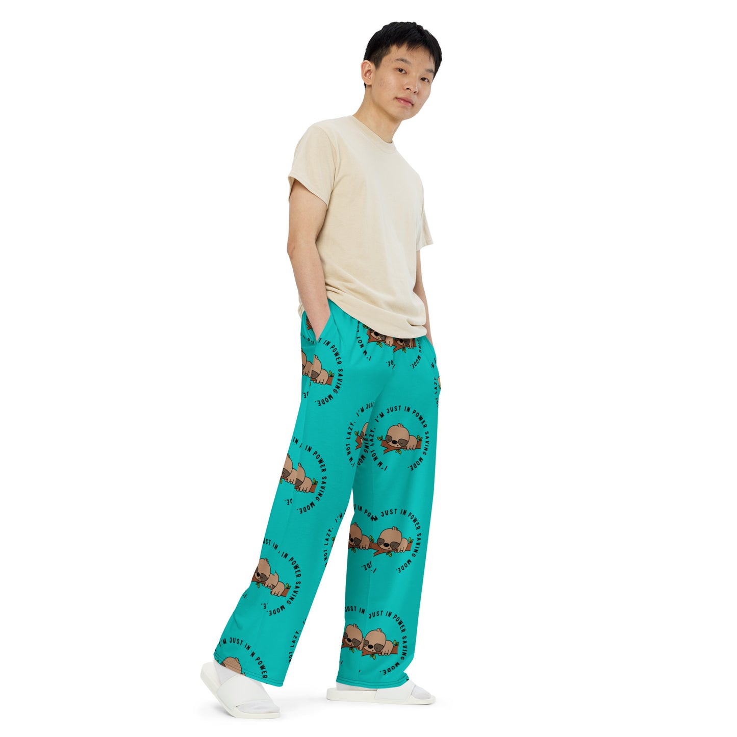 SLOTH NAPTIME YET? unisex wide-leg pants