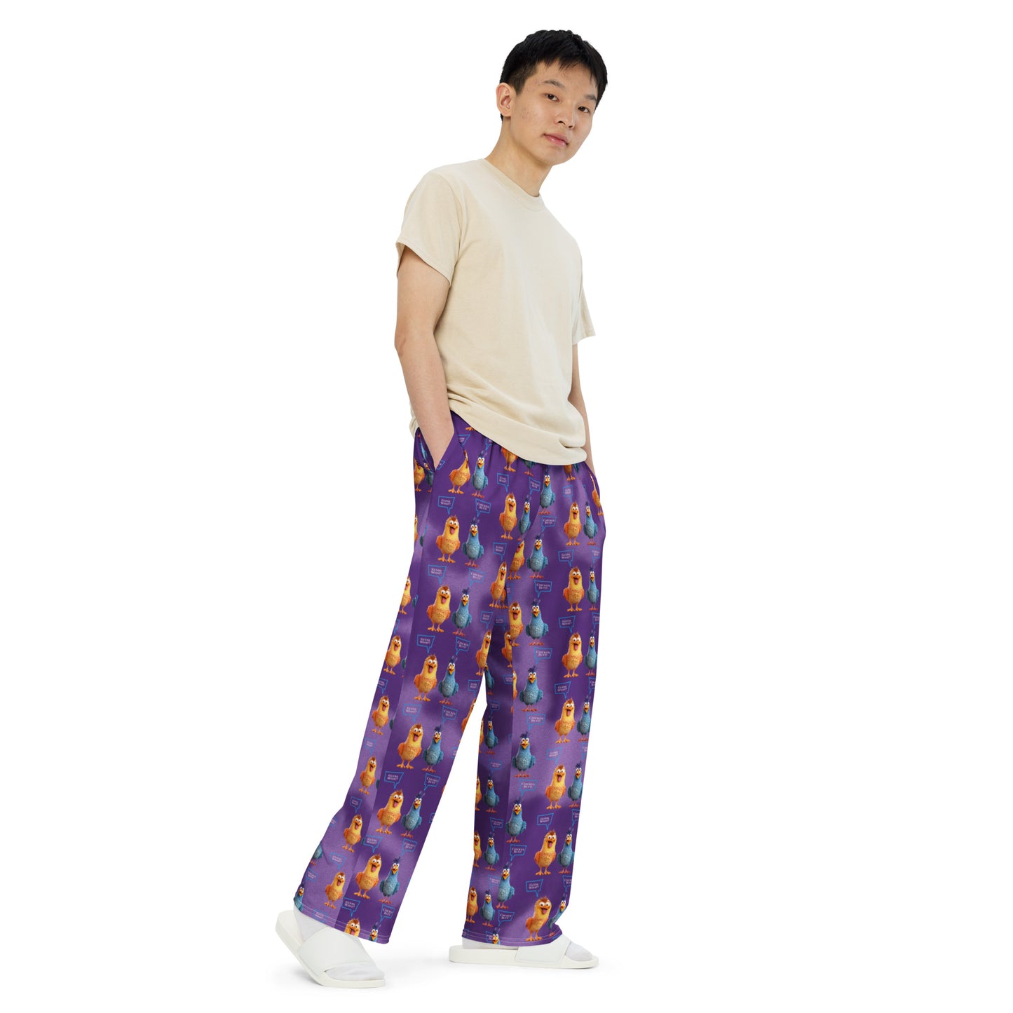 CHICKEN BUTT unisex wide-leg pants