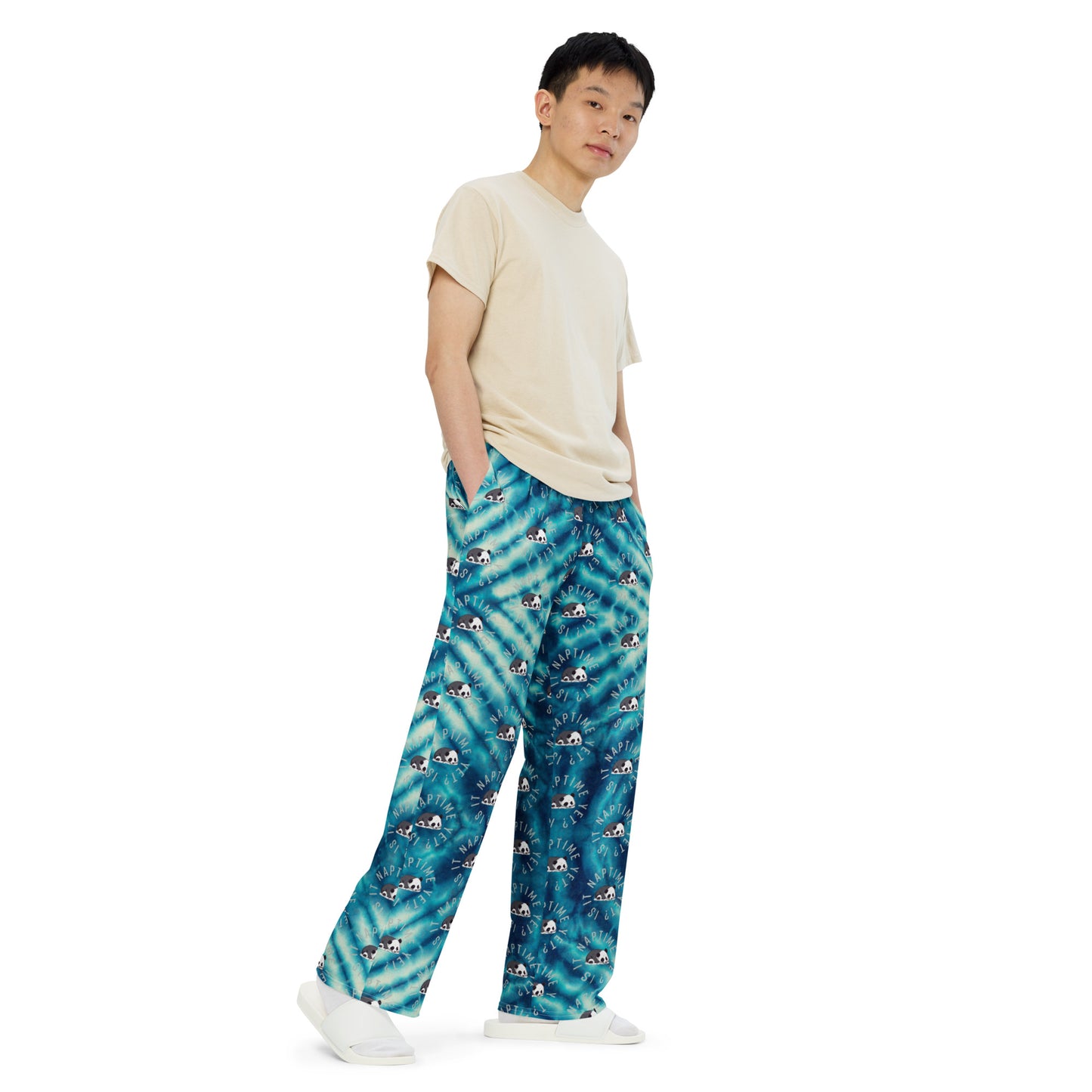 PANDA NAPTIME YET? 2 unisex wide-leg pants