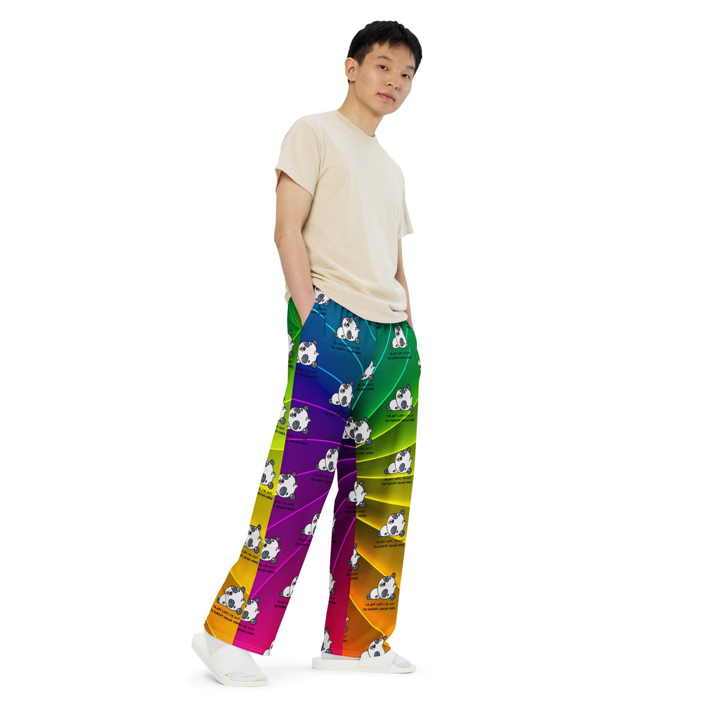 PANDA NAPTIME YET unisex wide-leg pants