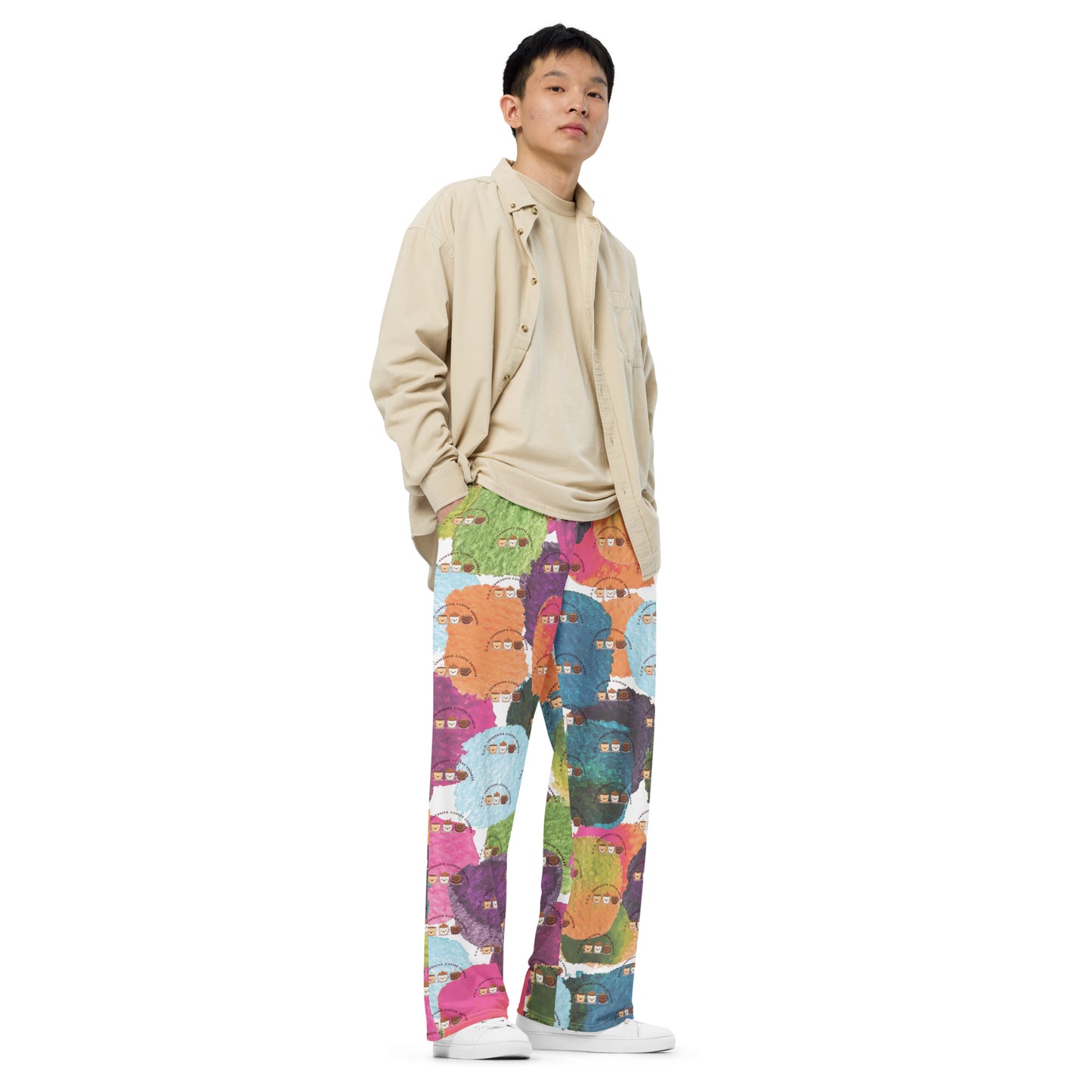 HUMOROUS "OCD" COFFEE unisex wide-leg pants