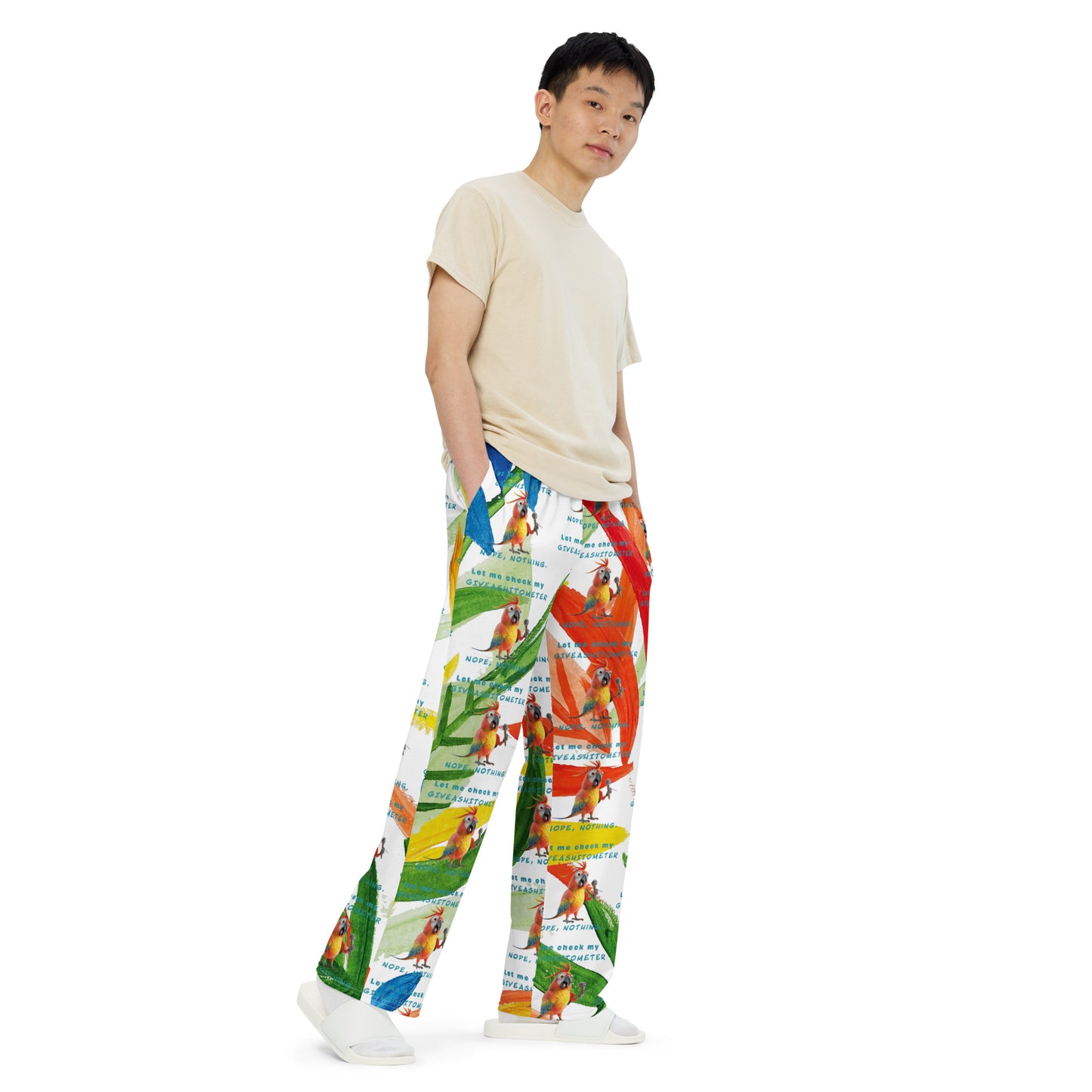 FUNNY GIVEASHITOMETER unisex wide-leg pants