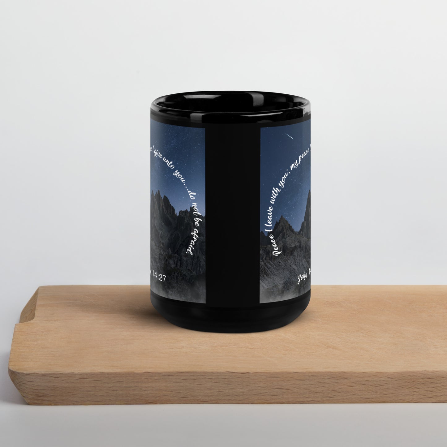 John 14:27 Black Glossy Mug