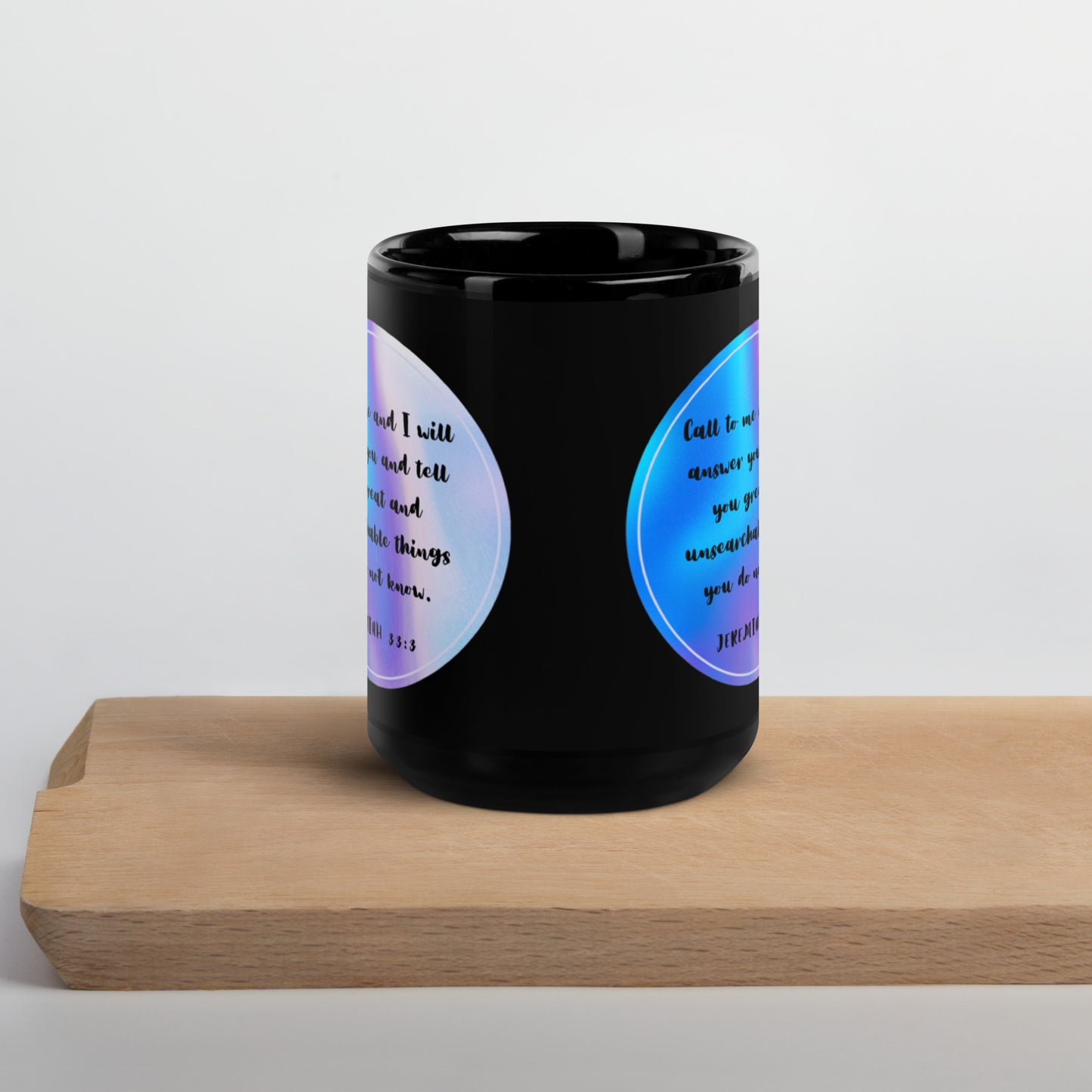 Jeremiah 33:3 Black Glossy Mug