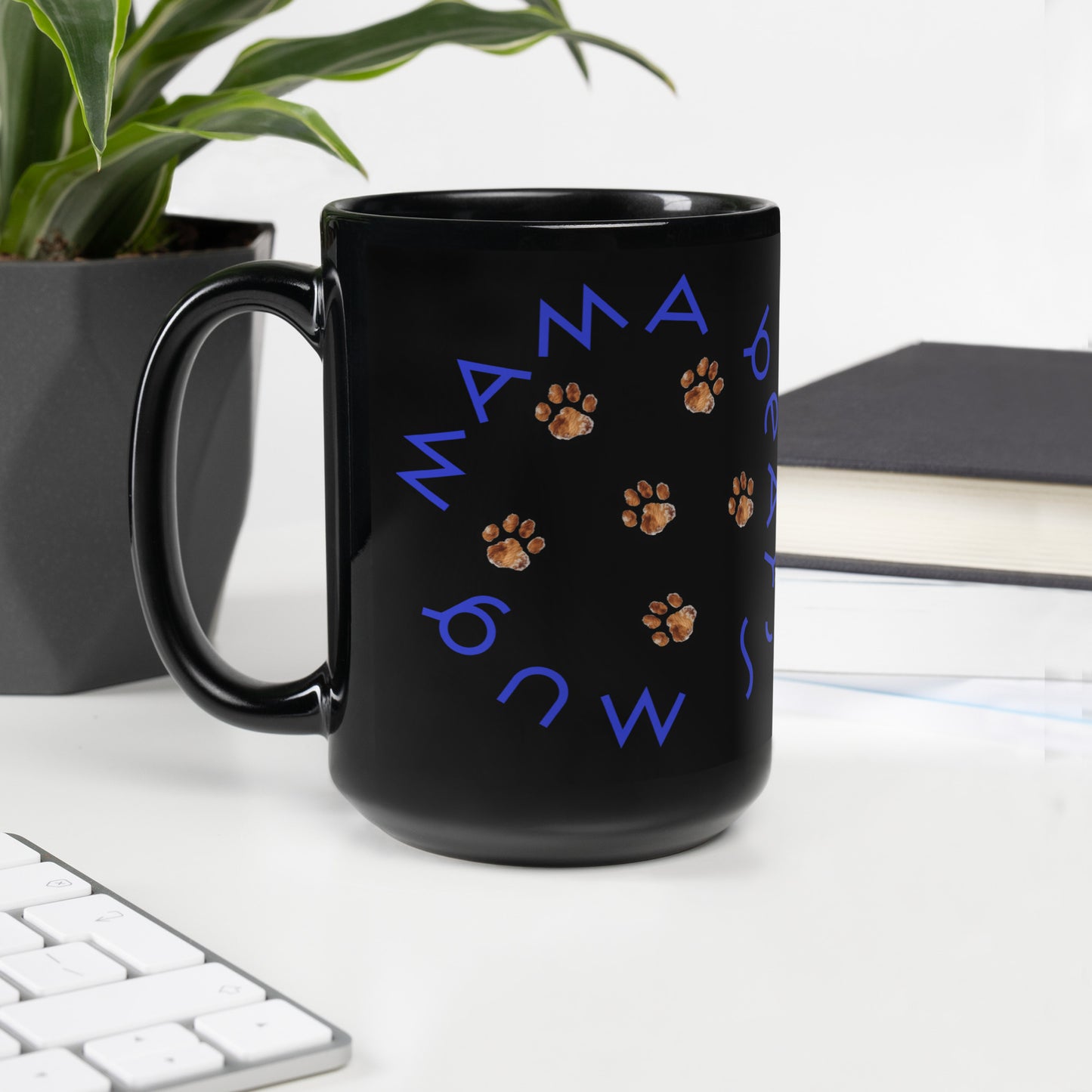 Mama Bear Black Glossy Mug