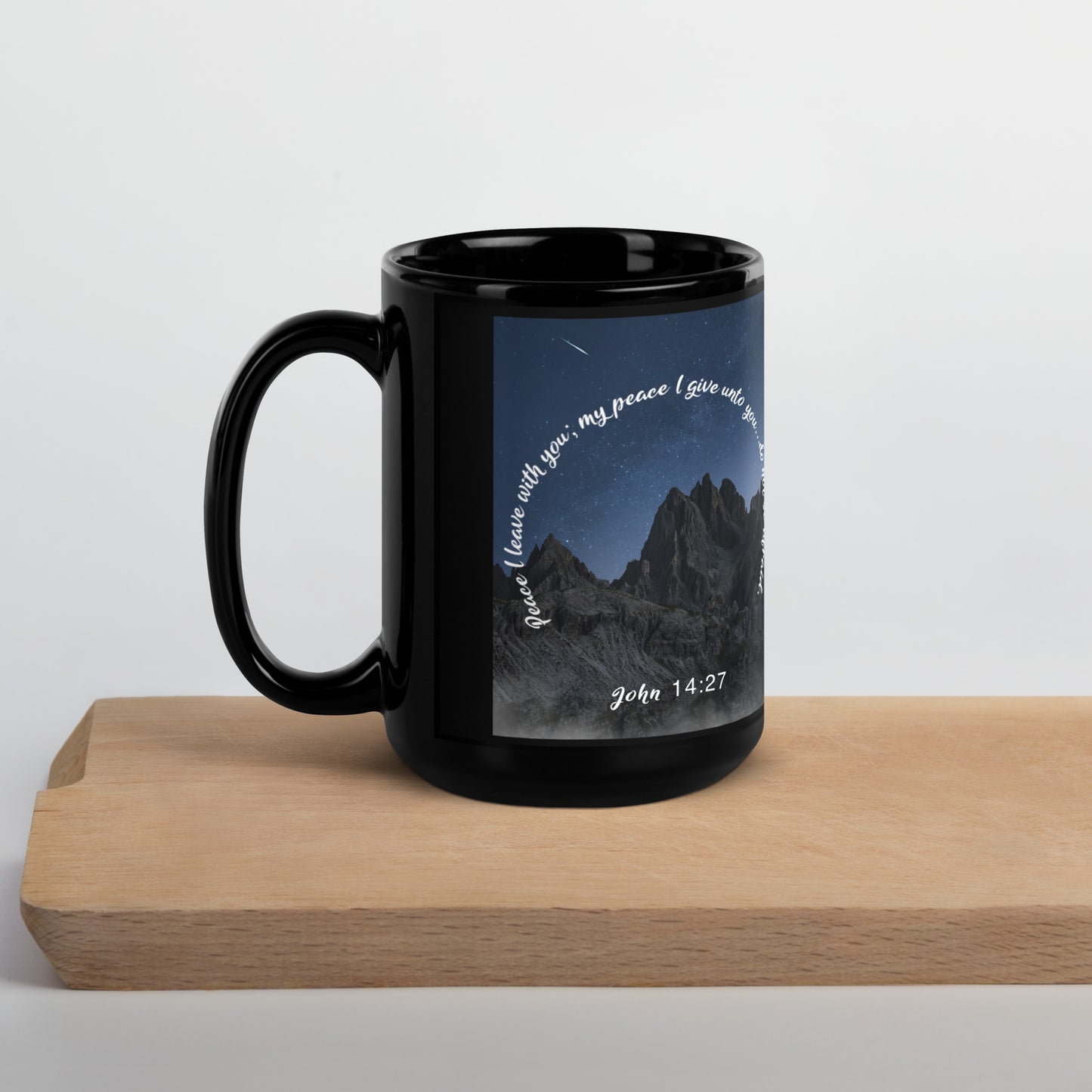 John 14:27 Black Glossy Mug