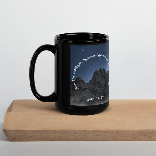 John 14:27 Black Glossy Mug