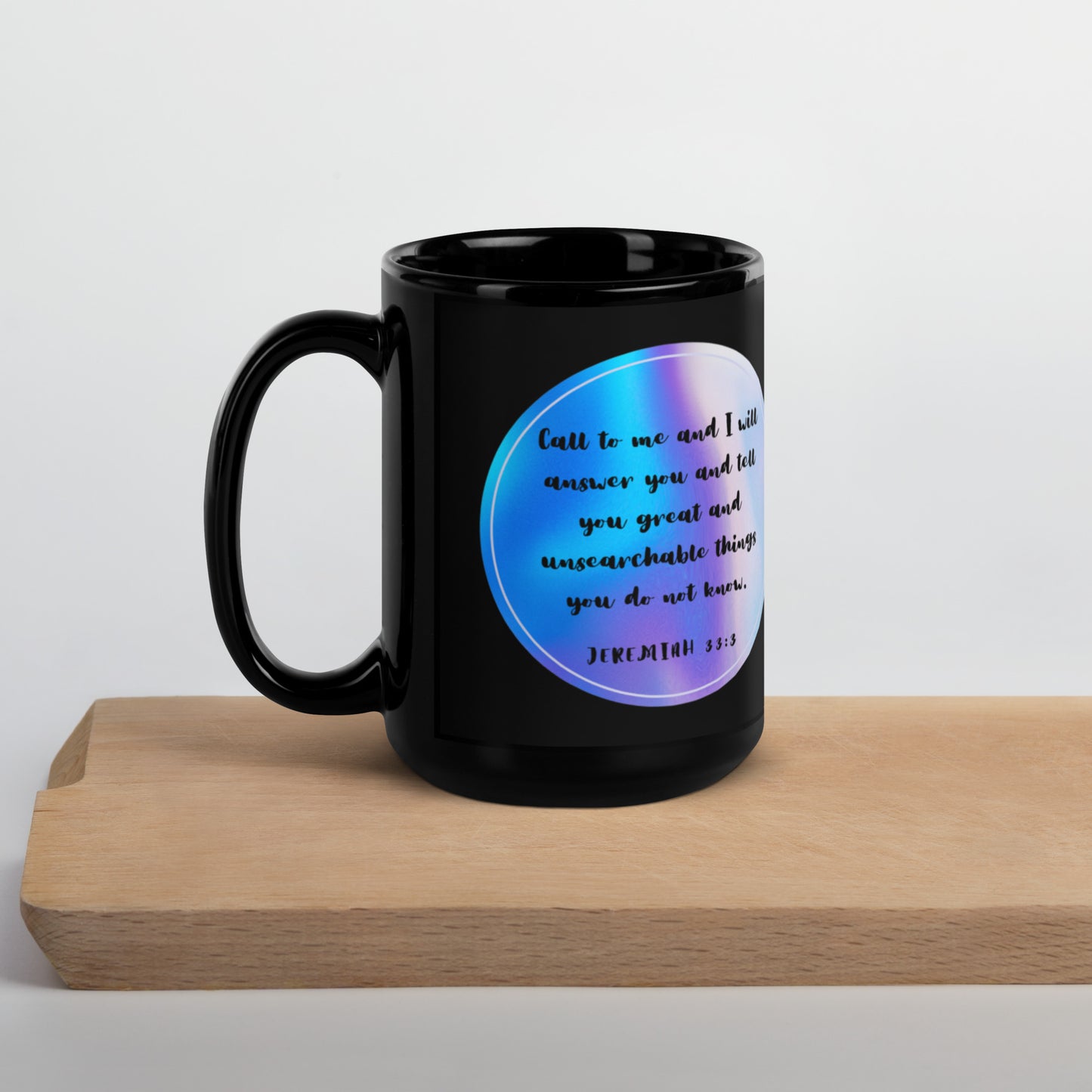 Jeremiah 33:3 Black Glossy Mug