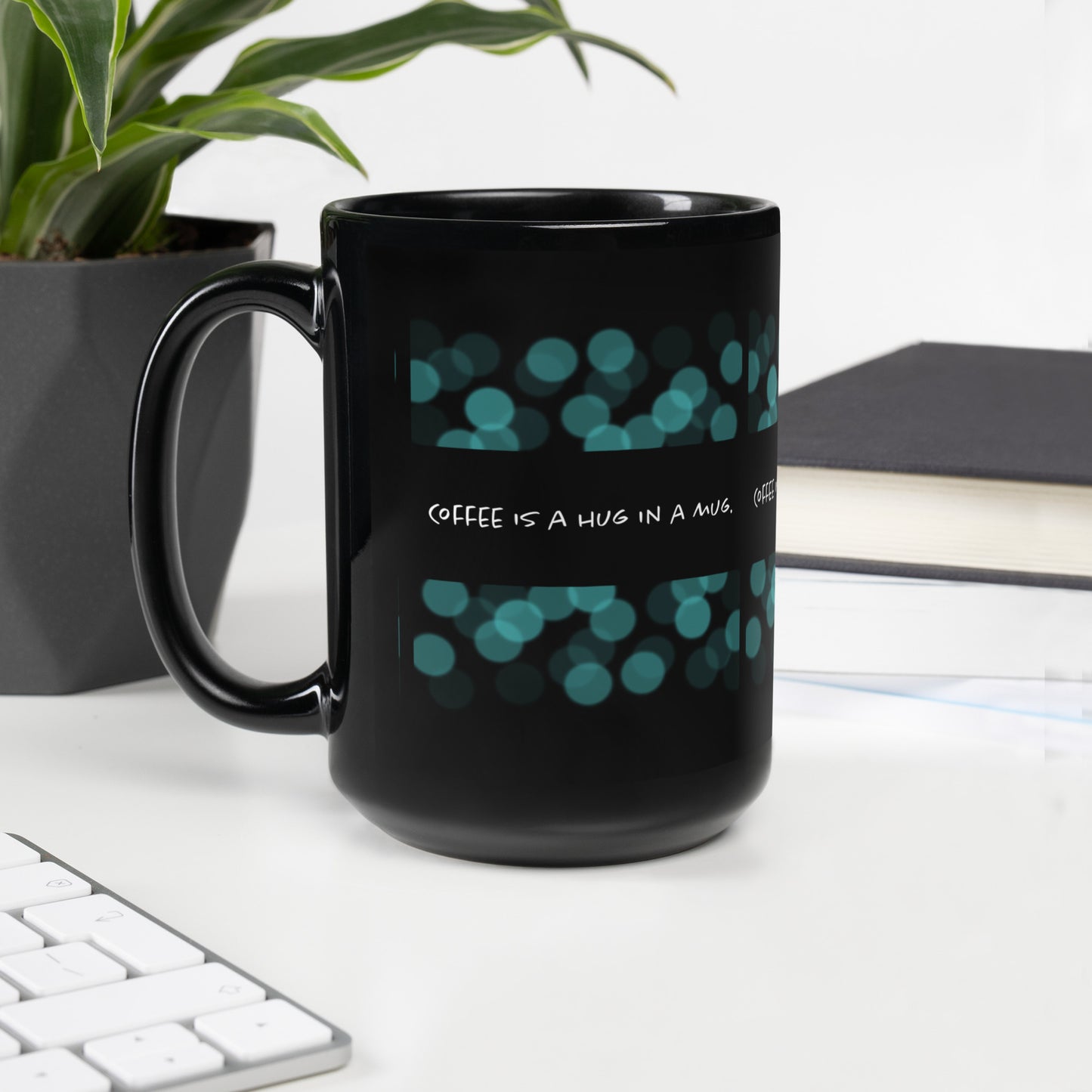 HUG IN A MUG Black Glossy Mug