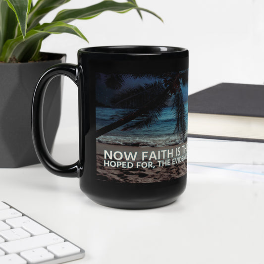 Hebrews 11:1 Black Glossy Mug