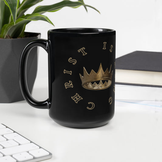 CHRIST IS KING Black Glossy Mug