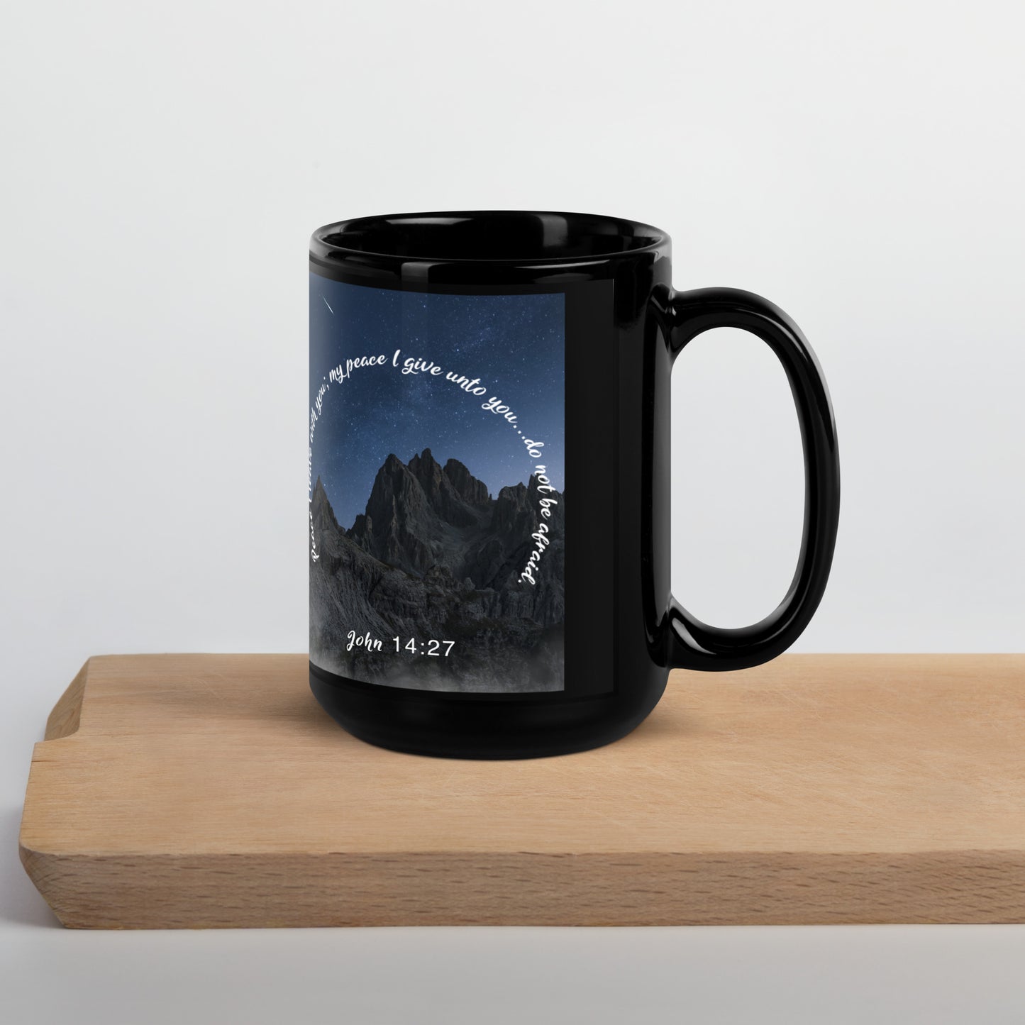 John 14:27 Black Glossy Mug