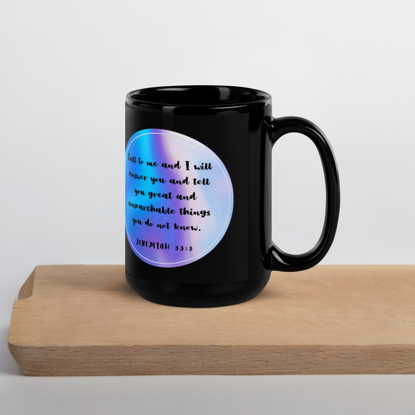 Jeremiah 33:3 Black Glossy Mug