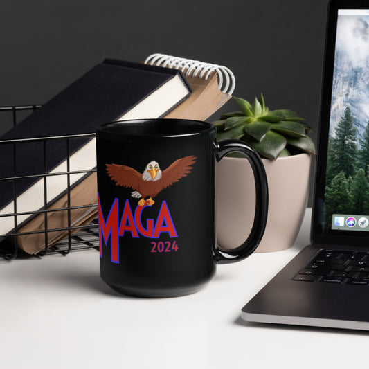 MAGA 2024 Eagle Black Glossy Mug