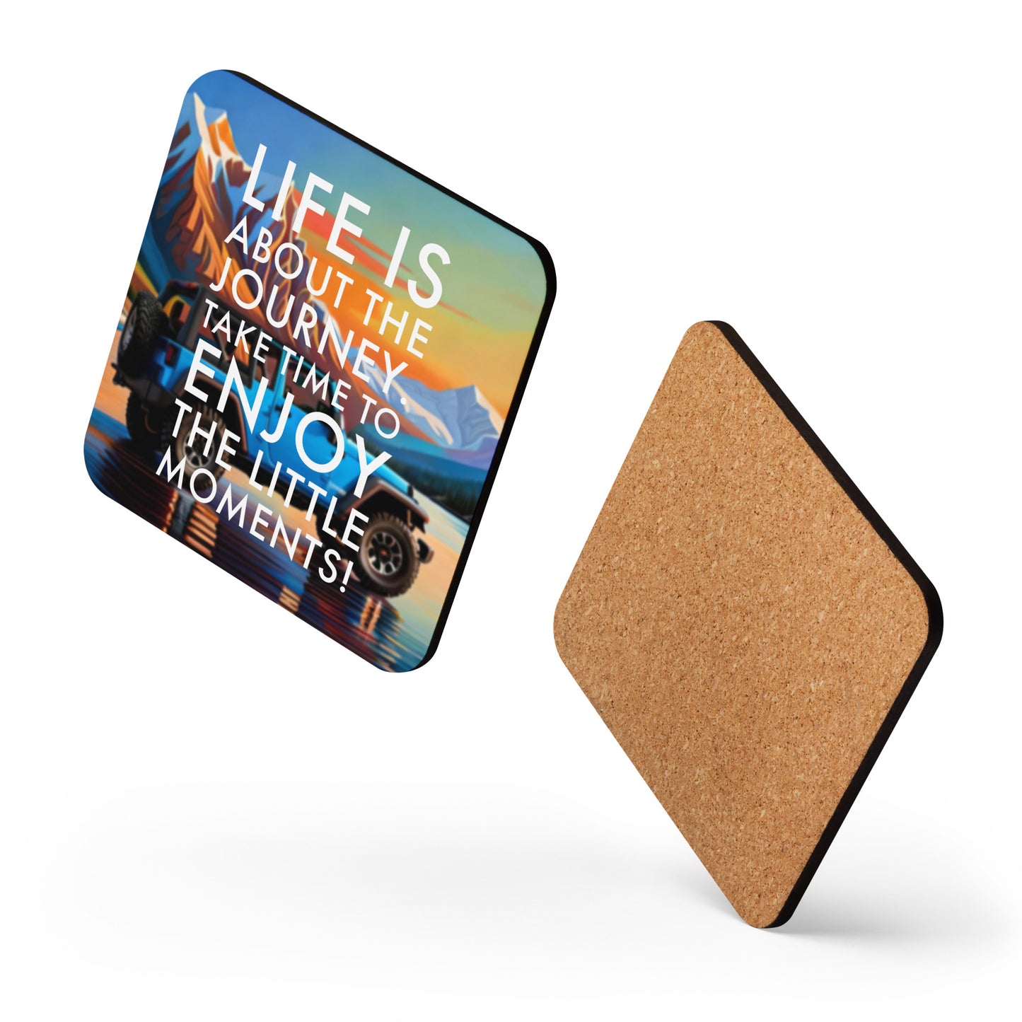 ENJOY THE LITTLE MOMENTS Cork-back coaster