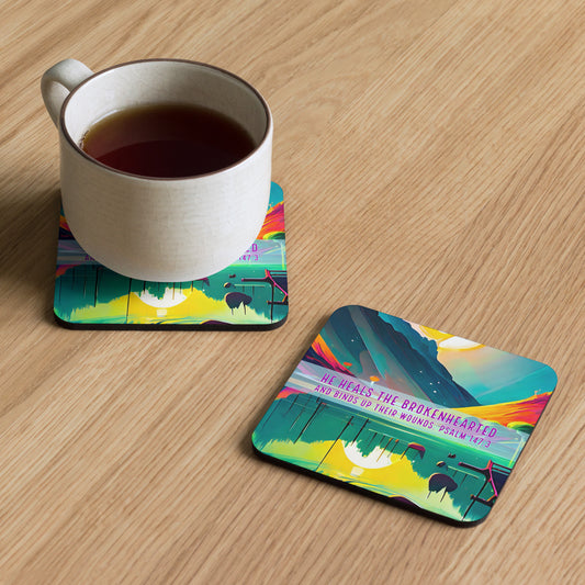 COLORFUL MOUNTAINS Cork-back coaster