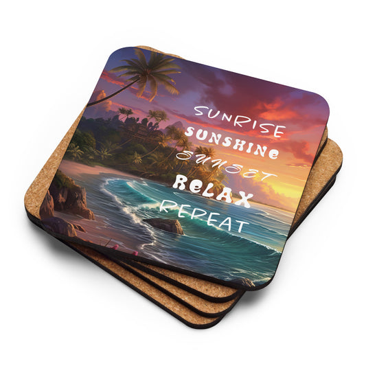 BEACHY Cork-back coaster