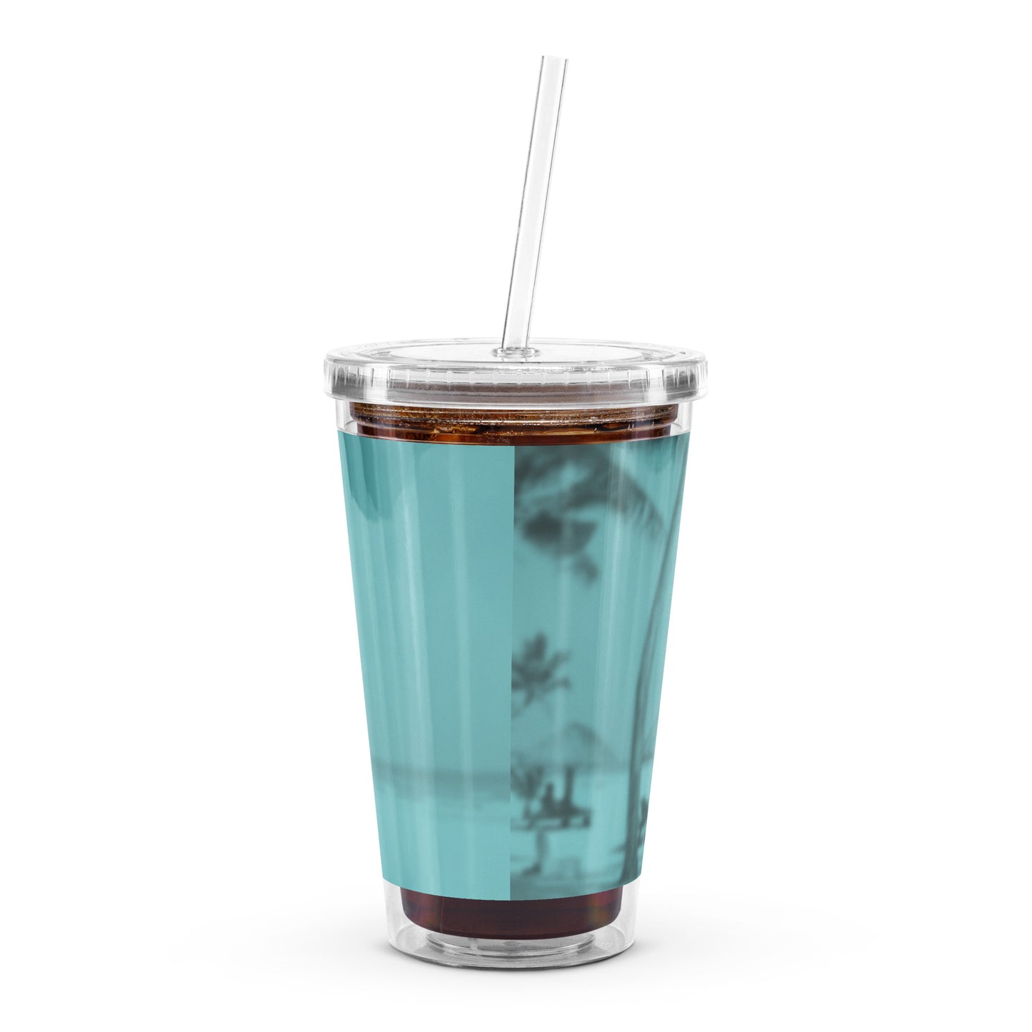 Clear plastic tumbler