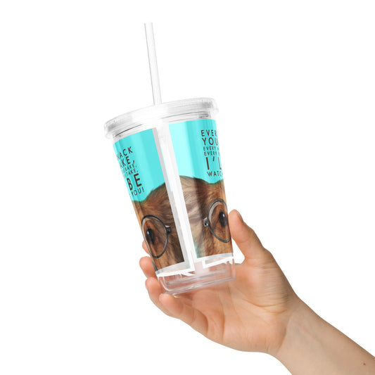 Clear plastic tumbler