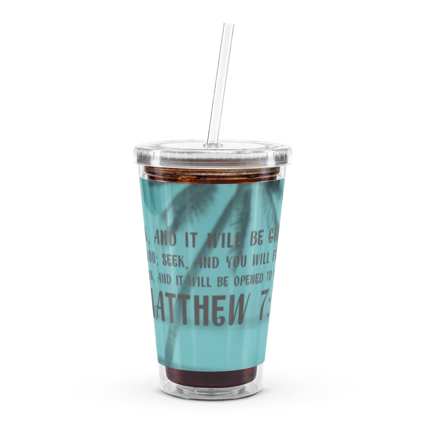 Clear plastic tumbler