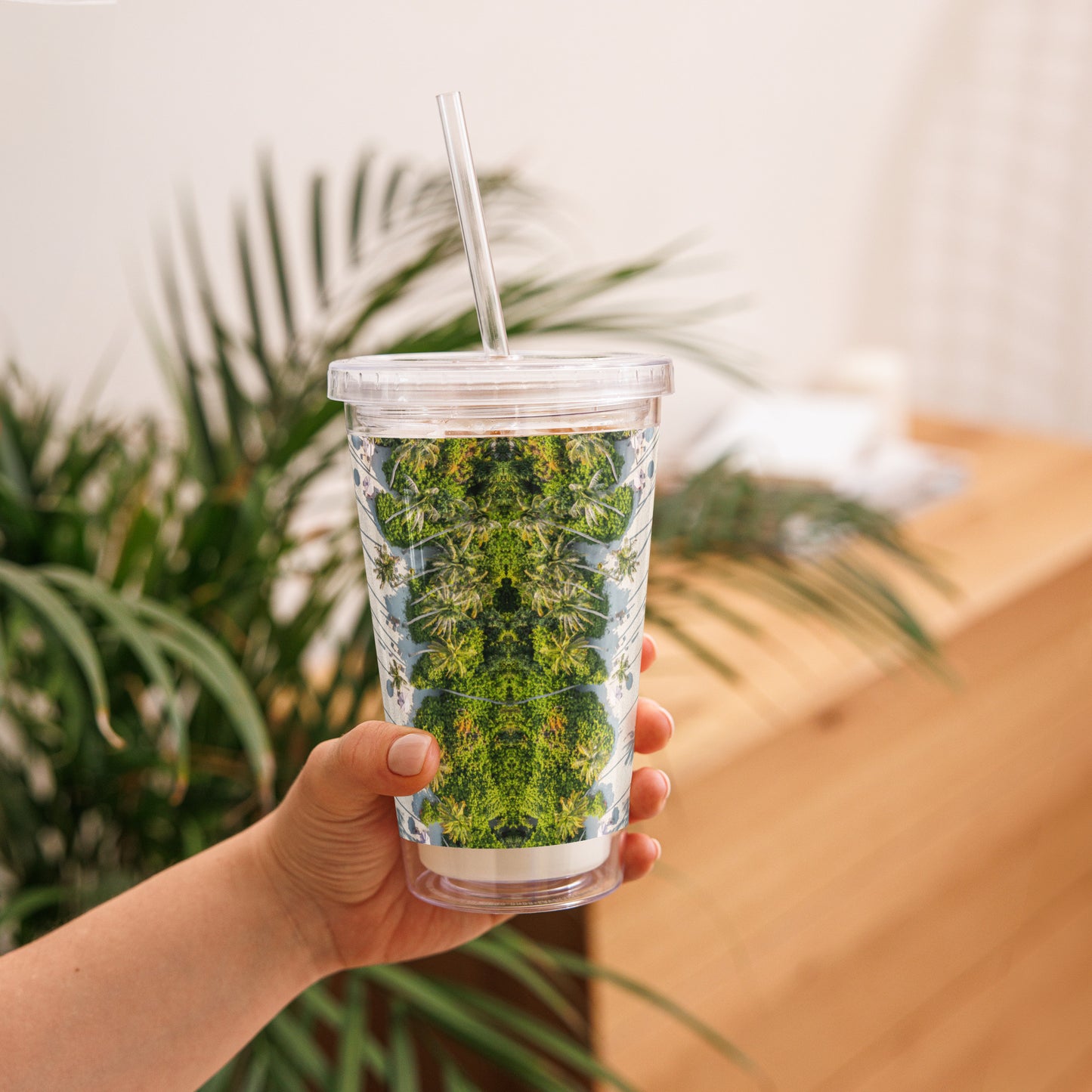 Clear plastic tumbler