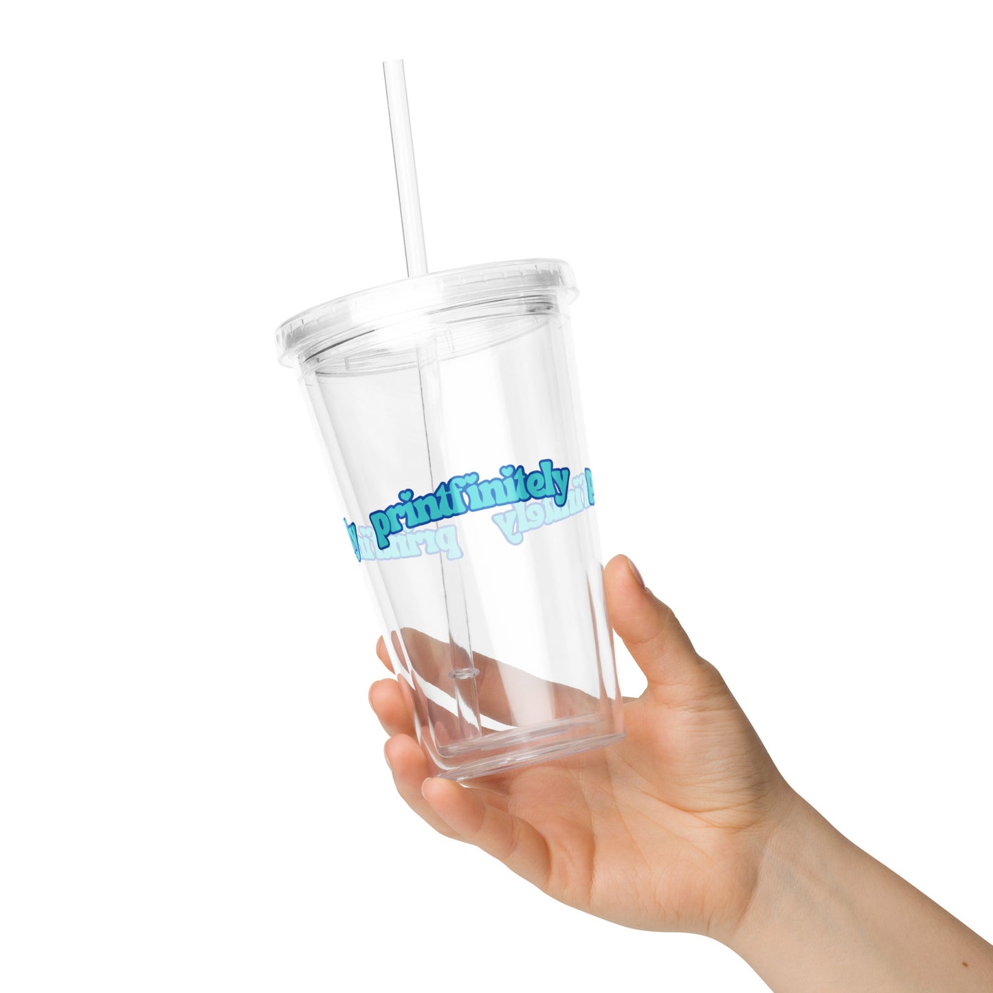 Clear plastic tumbler