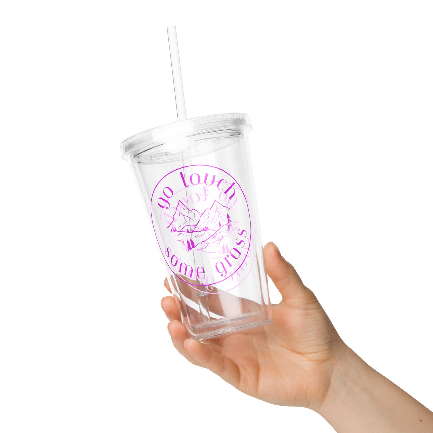 Clear plastic tumbler