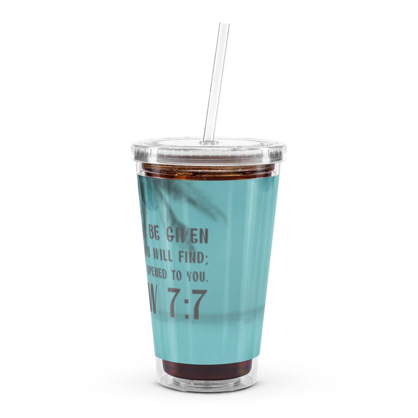 Clear plastic tumbler