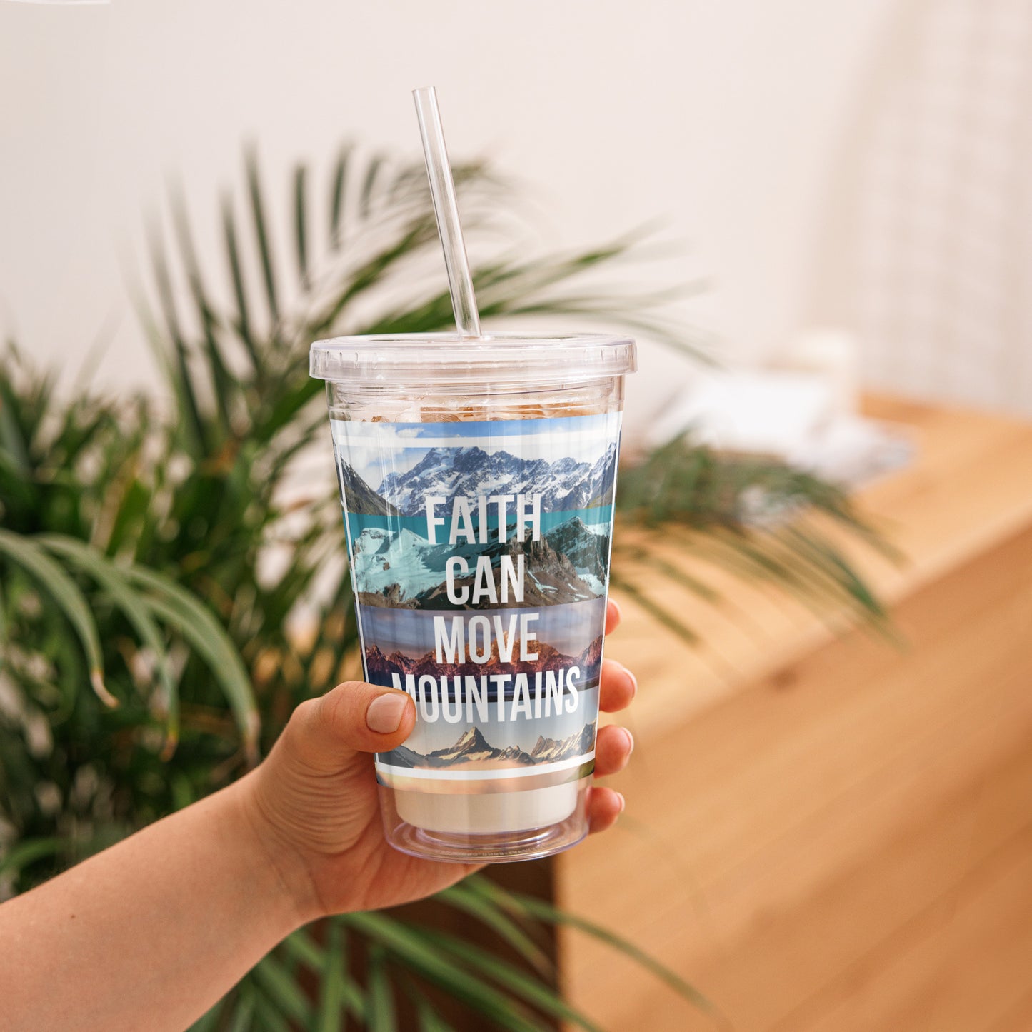 Clear plastic tumbler