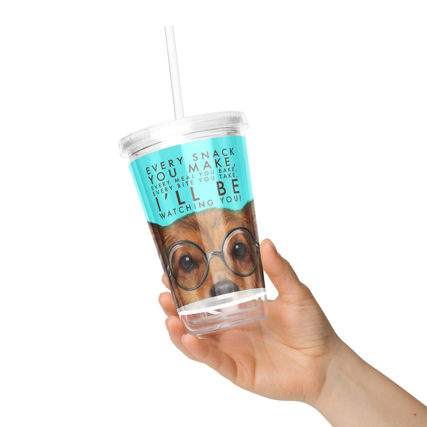 Clear plastic tumbler