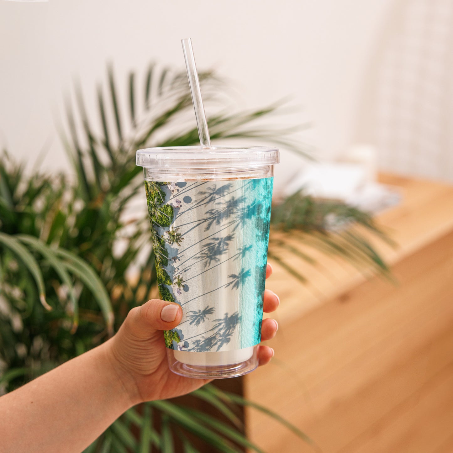 Clear plastic tumbler