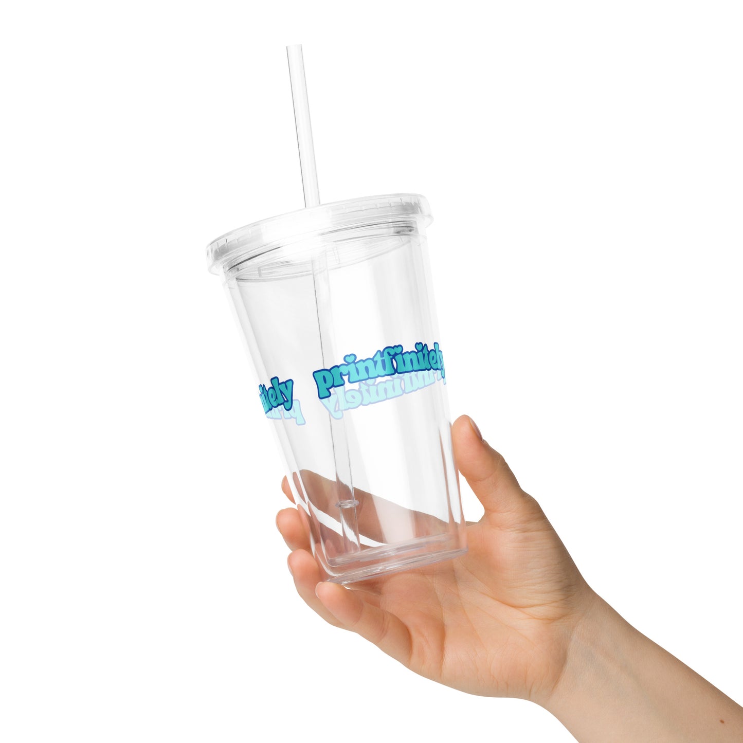 Clear plastic tumbler