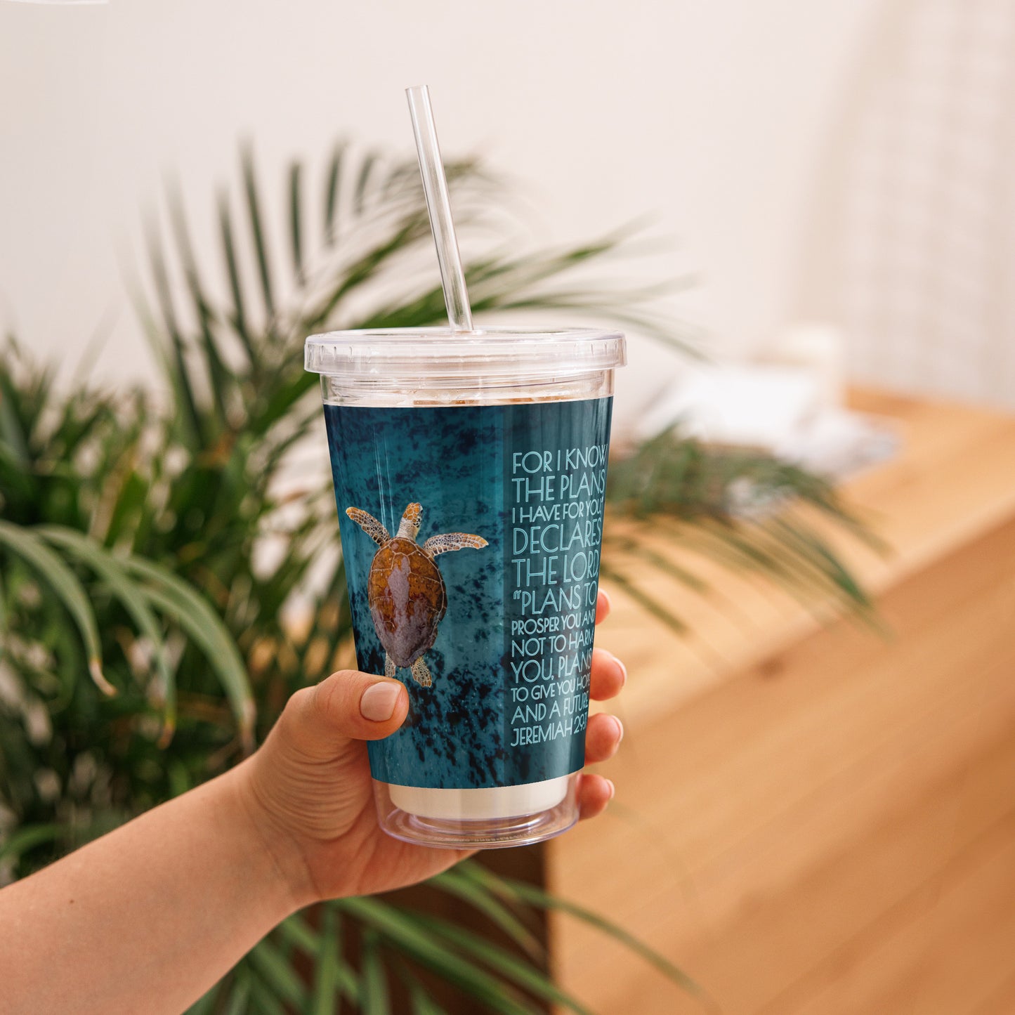 Clear plastic tumbler