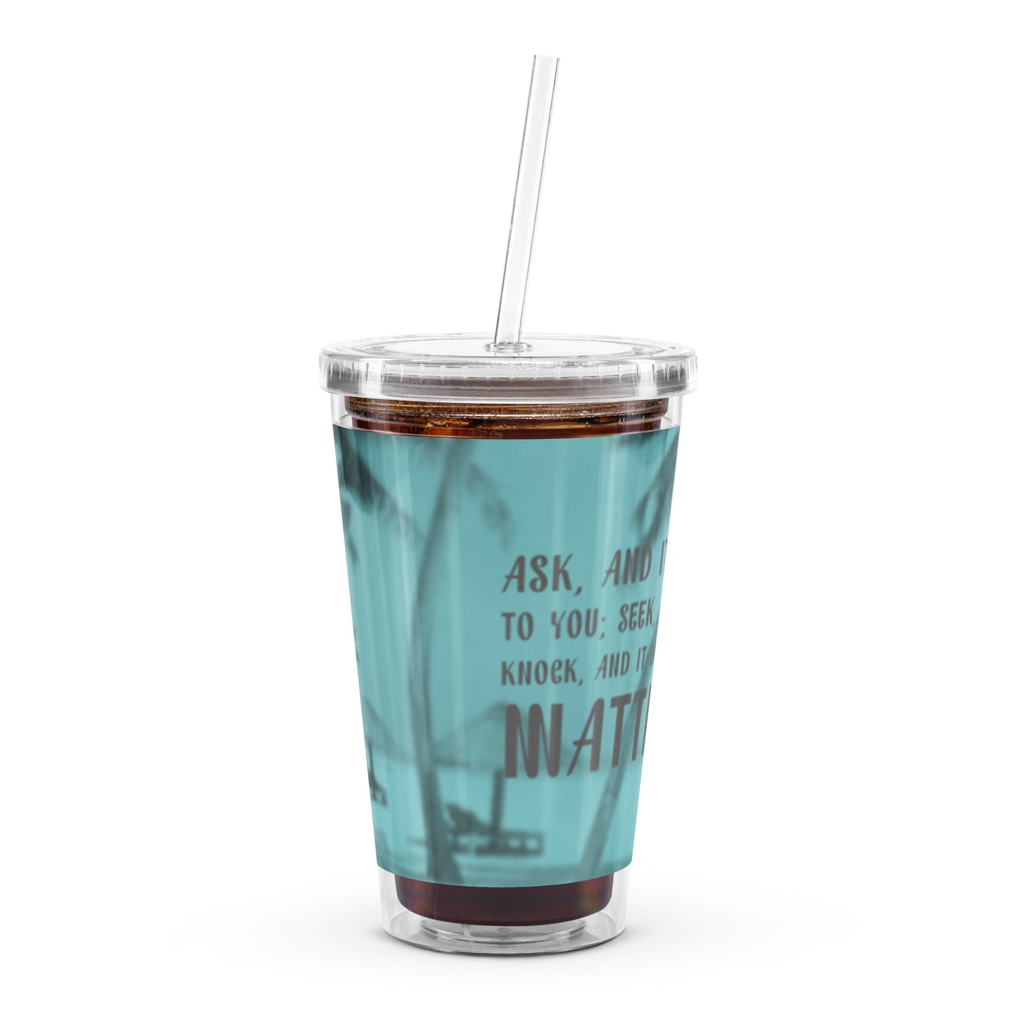 Clear plastic tumbler