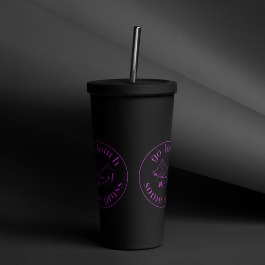 Insulated tumbler with a straw