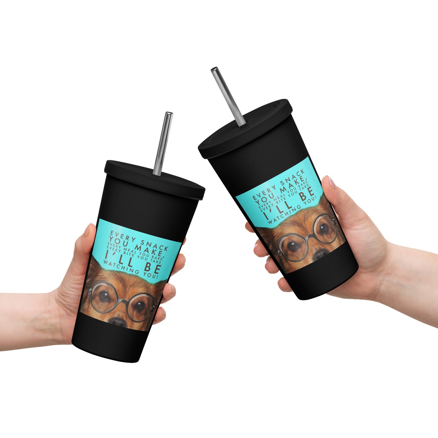 Insulated tumbler with a straw