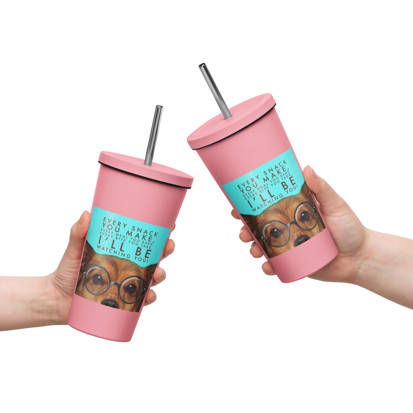 Insulated tumbler with a straw