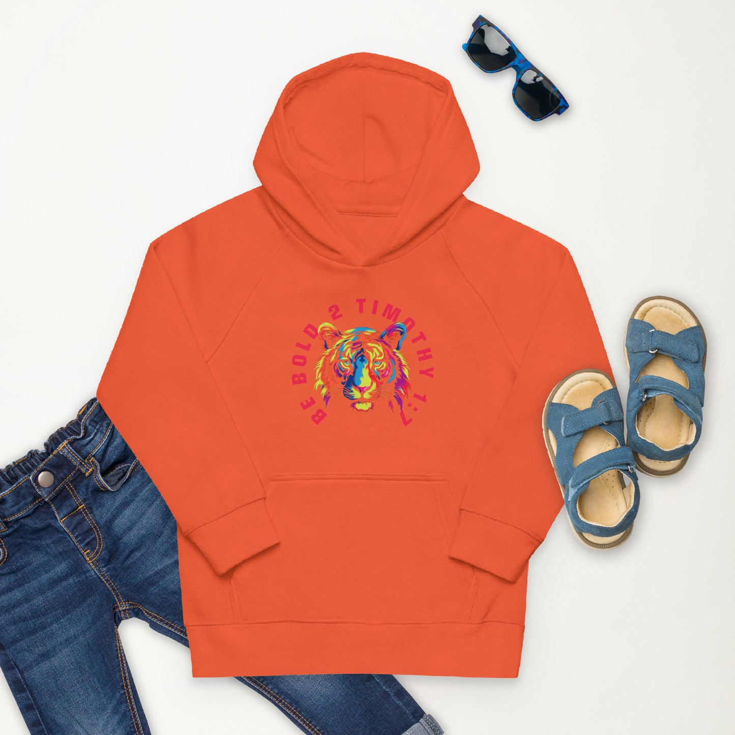 BE BOLD TIGER Kids eco hoodie